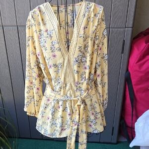 Max Studio Yellow Floral Blouse